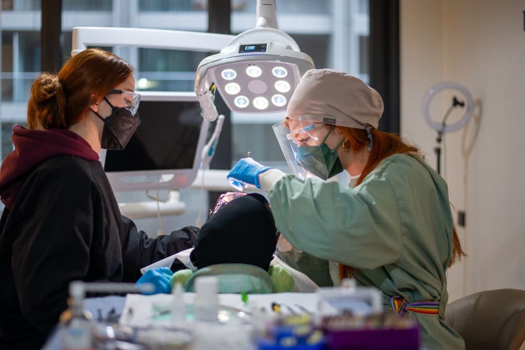 Private treatment suite with natural light at Pearl Dental
